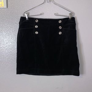 White House Black Market black velour velvet mini pencil skirt